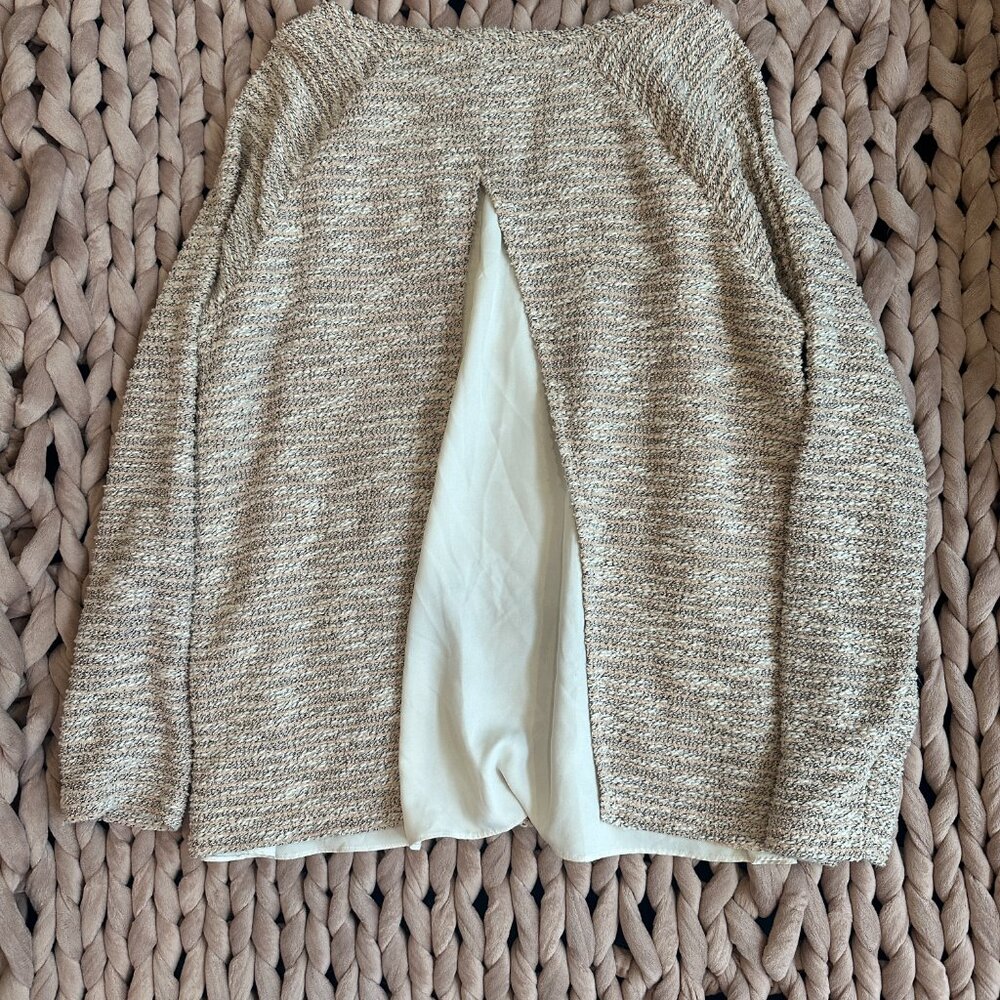 Loft Boucle Split Back Mixed Media Top - image 3